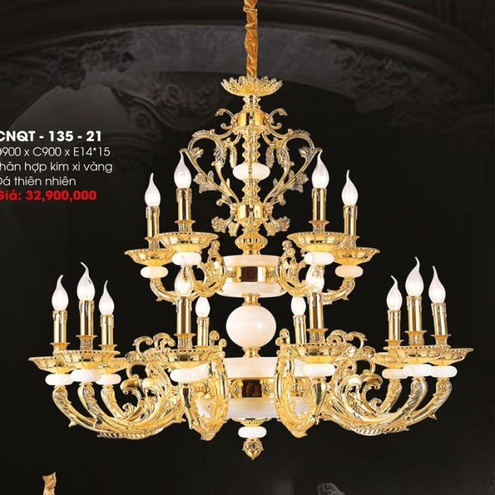 Đèn Chùm Xi Vàng 24K CNQT-135-21 - Ảnh 1