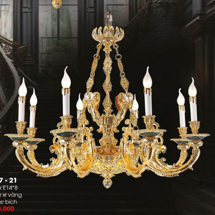 Đèn Chùm Xi Vàng 24K CNQT-137-21 - Ảnh 1