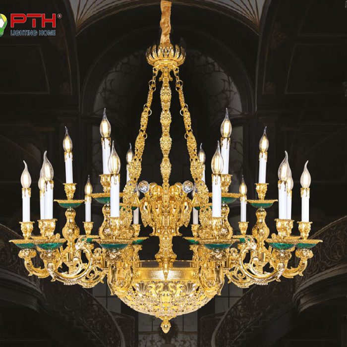Đèn Chùm Xi Vàng 24K CNQT-139-21 - Ảnh 1
