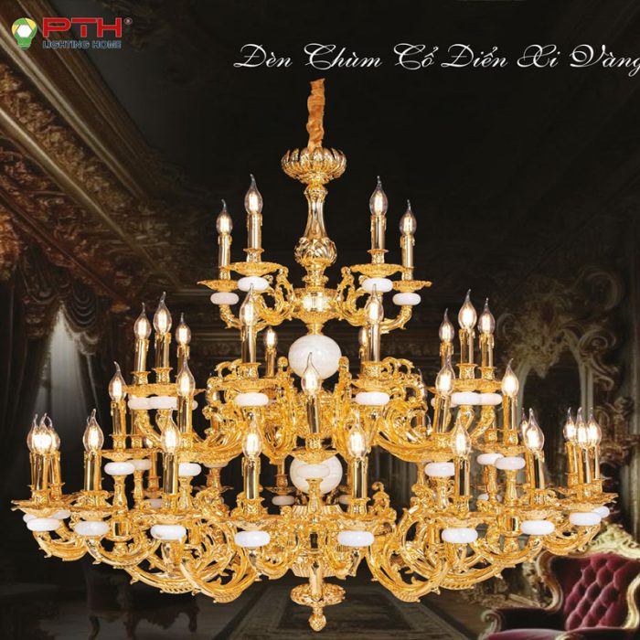 Đèn Chùm Xi Vàng 24K CNQT-183 - Ảnh 1