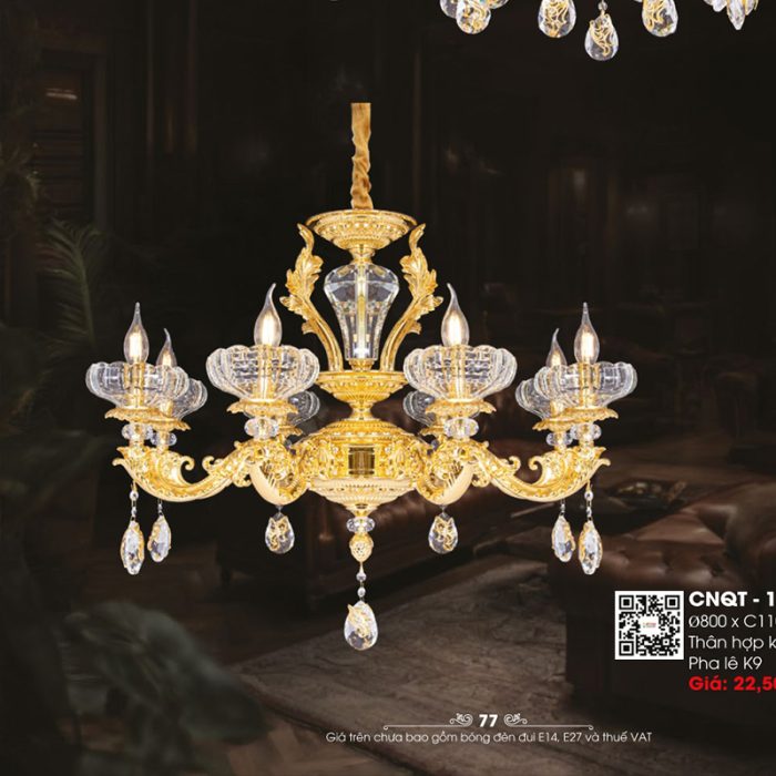 Đèn Chùm Xi Vàng 24K CNQT-184 - Ảnh 1