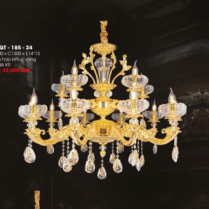 Đèn Chùm Xi Vàng 24K CNQT-185-24 - Ảnh 1
