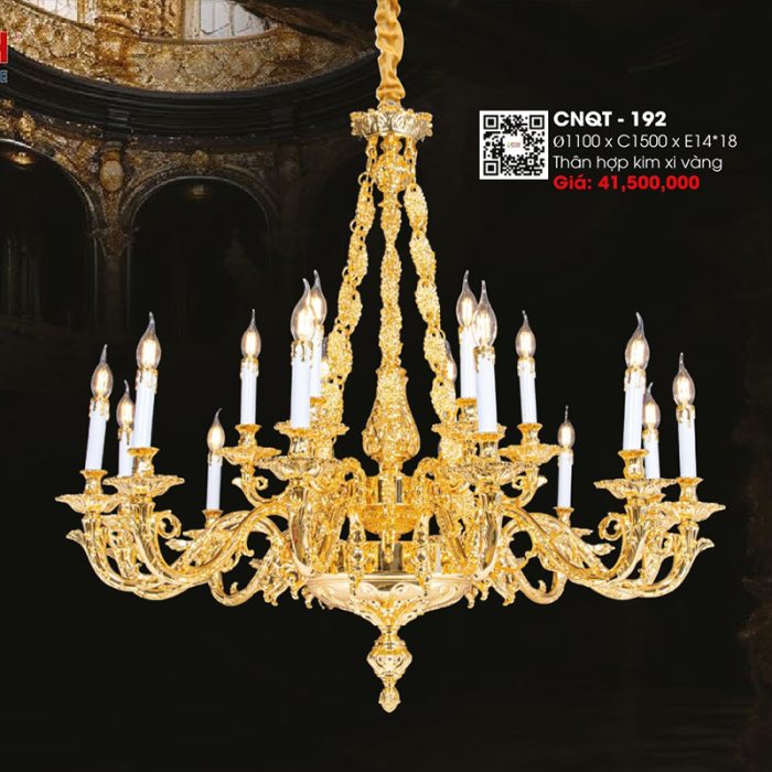 Đèn Chùm Xi Vàng 24K CNQT-192 - Ảnh 1