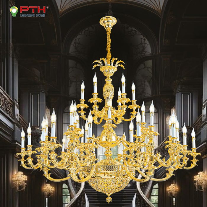 Đèn Chùm Xi Vàng 24K CNQT-193 - Ảnh 1