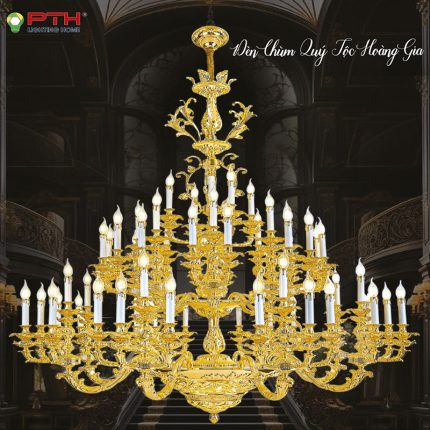 Đèn Chùm Xi Vàng 24K CNQT-195