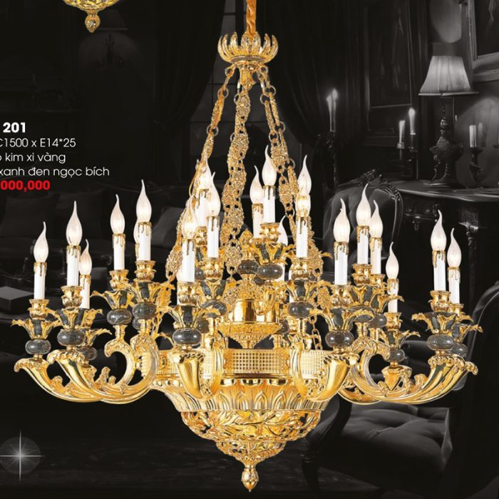 Đèn Chùm Xi Vàng 24K CNQT-201 - Ảnh 1