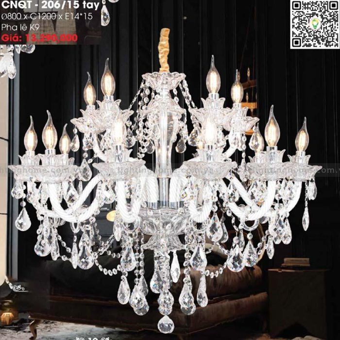 Đèn Chùm Pha Lê CNQT-206 15 Tay - Ảnh 1