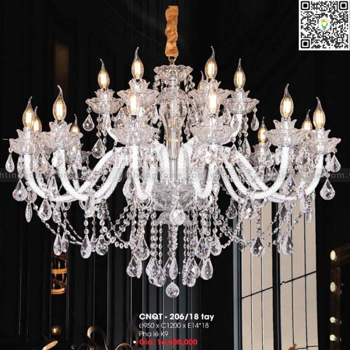 Đèn Chùm Pha Lê CNQT-206 18 Tay - Ảnh 1
