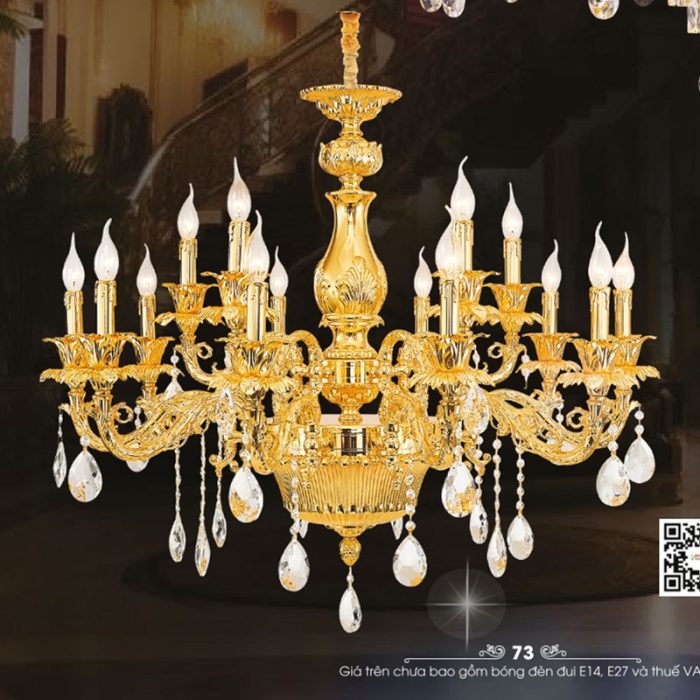 Đèn Chùm Xi Vàng 24K CNQT-220-23 - Ảnh 1