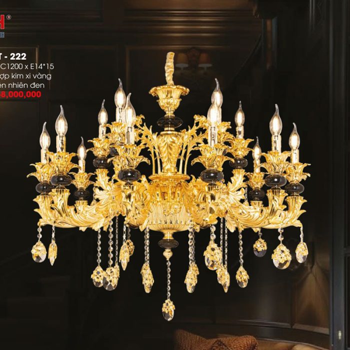 Đèn Chùm Xi Vàng 24K CNQT-222 - Ảnh 1
