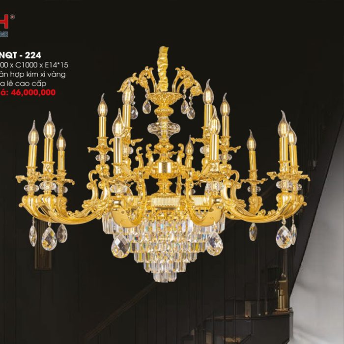 Đèn Chùm Xi Vàng 24K CNQT-224 - Ảnh 1