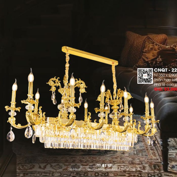 Đèn Chùm Xi Vàng 24K CNQT-225 - Ảnh 1