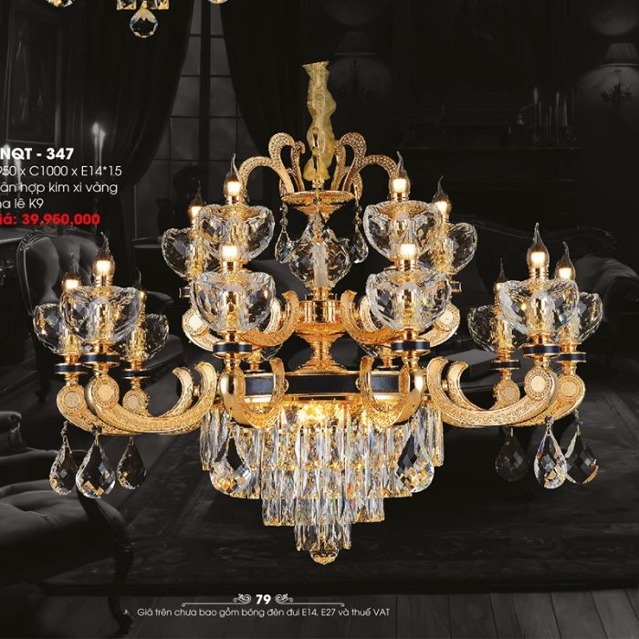 Đèn Chùm Xi Vàng 24K CNQT-347 - Ảnh 1