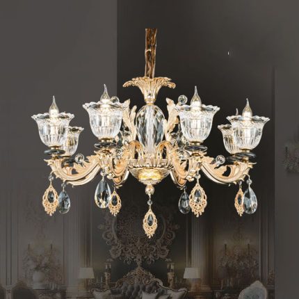 Đèn Chùm Xi Vàng 24K CNQT-383