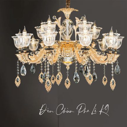 Đèn Chùm Xi Vàng 24K CNQT-384