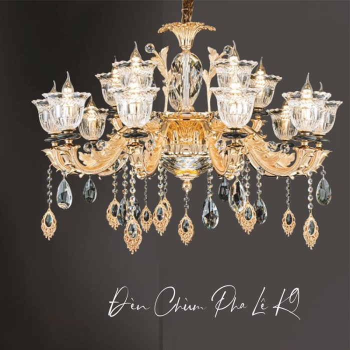 Đèn Chùm Xi Vàng 24K CNQT-384 - Ảnh 1