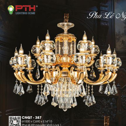 Đèn Chùm Xi Vàng 24K CNQT-387