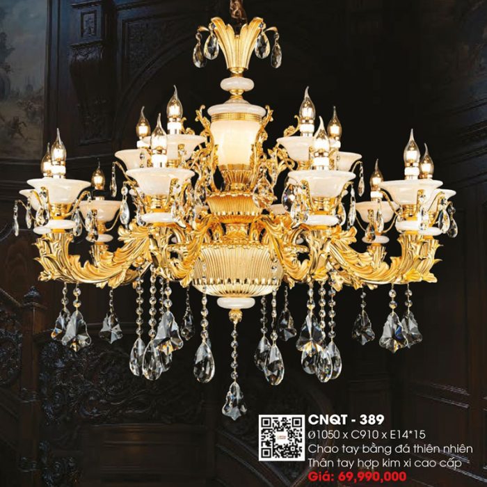 Đèn Chùm Xi Vàng 24K CNQT-389 - Ảnh 1