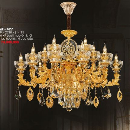 Đèn Chùm Xi Vàng 24K CNQT-427