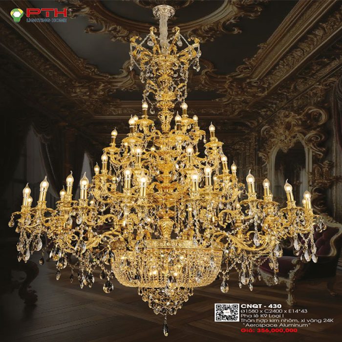 Đèn Chùm Xi Vàng 24K CNQT-430 - Ảnh 1