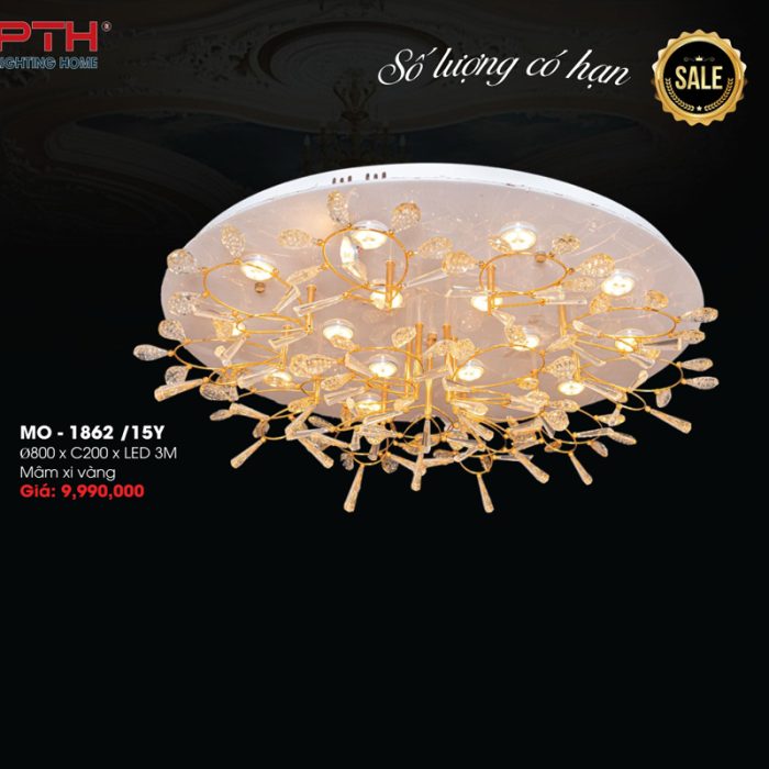 Đèn Ốp Trần Pha Lê MO-1862-15Y - Ảnh 1